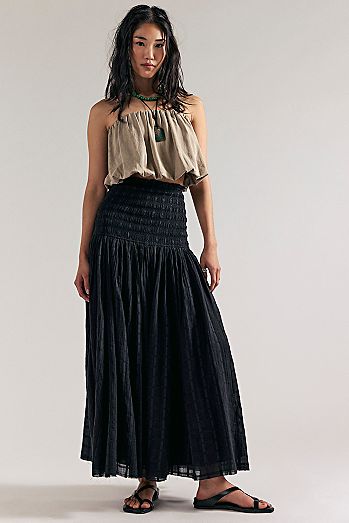 Raven Solid Convertible Maxi Skirt