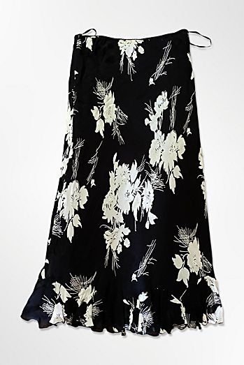 1990s Bias Cut Print Chiffon Skirt Selected By Ritual Vintage