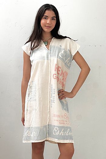 Anna Corinna Reworked Vintage Flour Sac Smock Dress