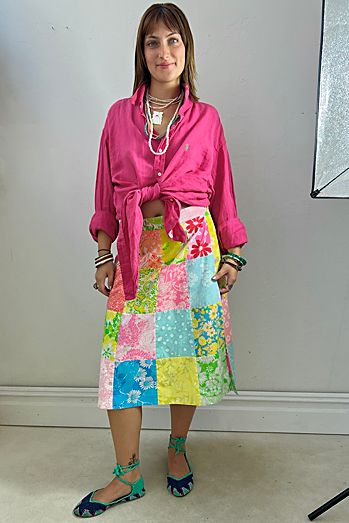 Vintage Lily Pulitzer Reversible Midi Skirt Selected by Anna Corinna
