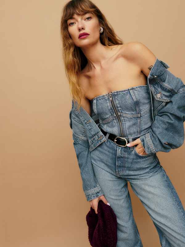 Ena Bustier Denim Top