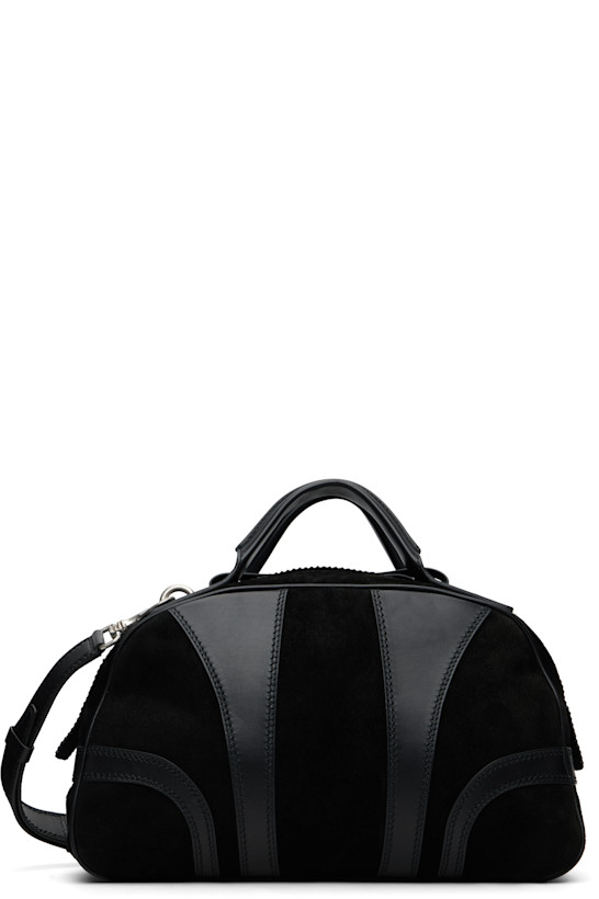 Dries Van Noten Black Suede Duffle Bag