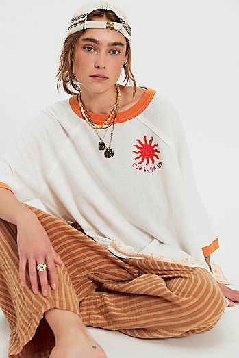 We The Free Giulia Embroidered Ringer Tee