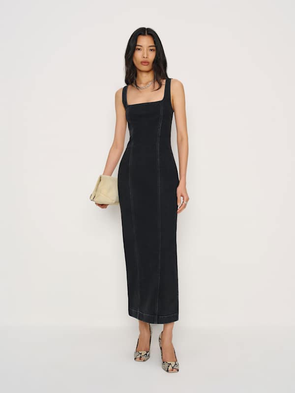 Gladys Super Stretch Denim Midi Dress