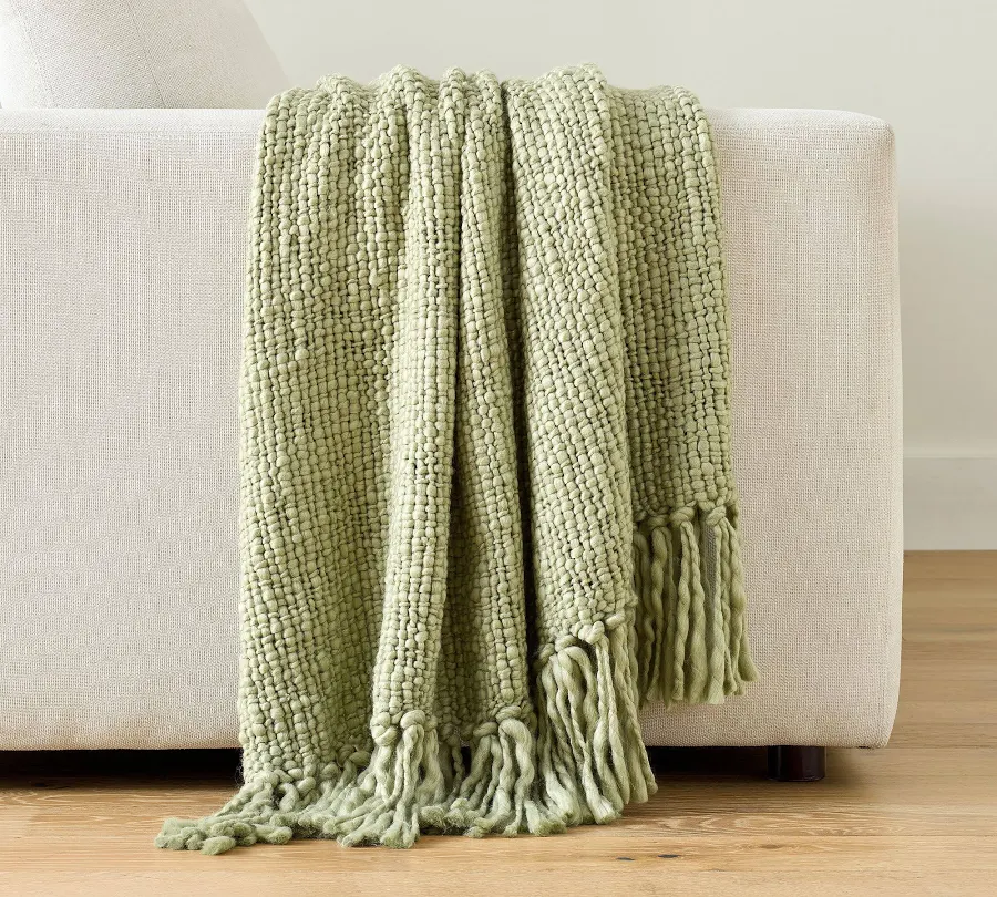Pottery Barn Textured Basketweave Knit Throw