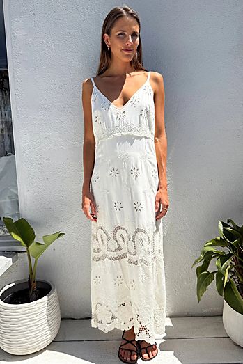 90s Cutwork Maxi Dress Selected by Madly Vintage