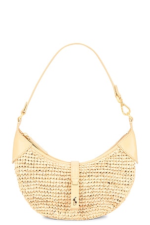 Polo Ralph Lauren Raffia Leather Mini Shoulder Bag