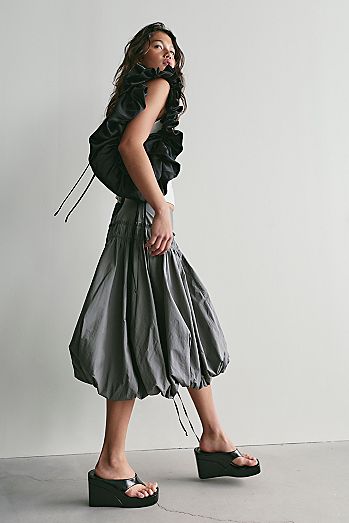 Sea Salt Midi Bubble Skirt