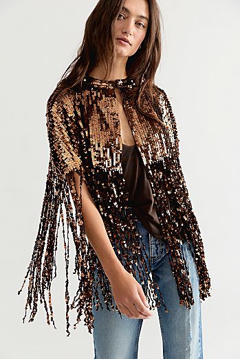 All Night Long Sequin Cape