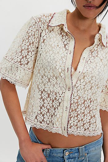 Mannie Lace Button Down
