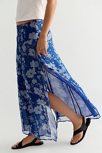 Karis Crinkle Midi Skirt