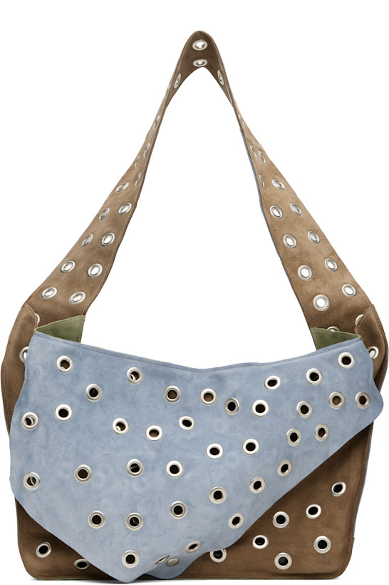 SC103 Blue & Brown Record Messenger Bag