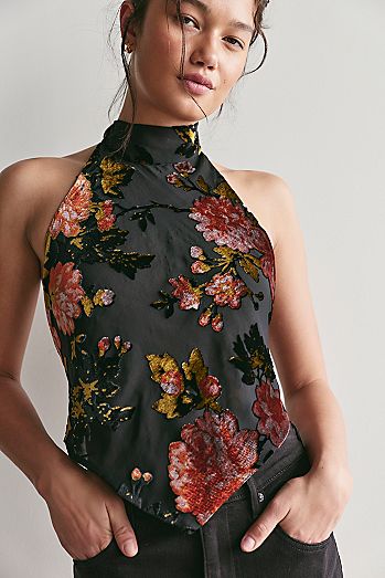 Anna Sui Burnout Halter Top