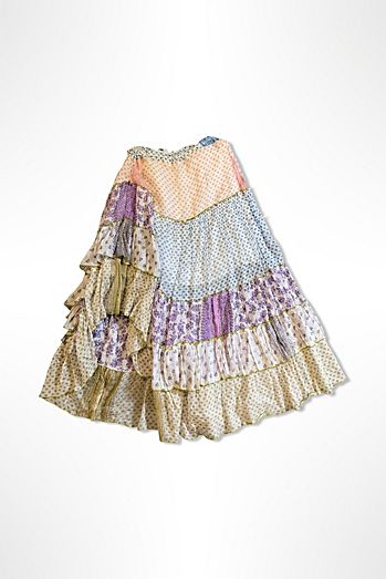 Early 2000s Gerry Ibiza Beachy Layered Peasant Skirt Selected By Ritual Vintage