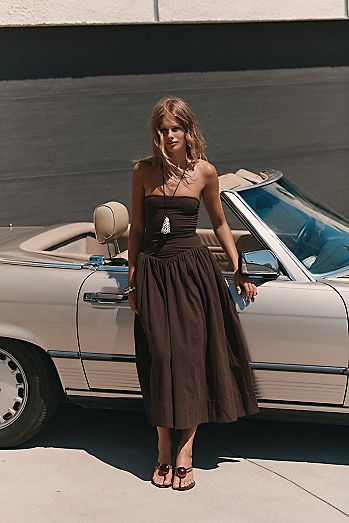 Onda Drop-Waist Tube Midi Dress