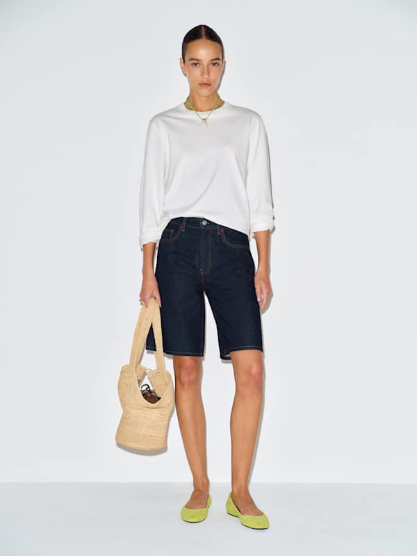 Hayden Mid Rise 8 In Jean Shorts