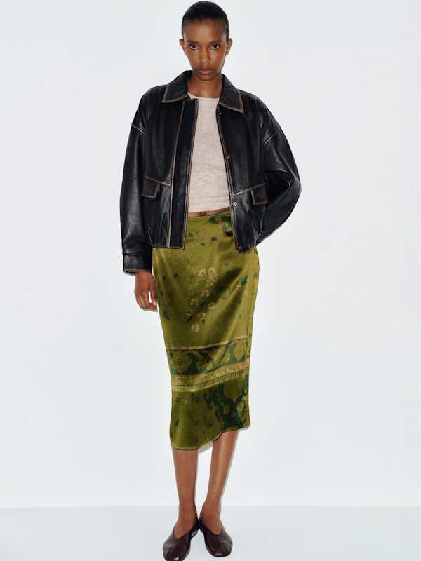 Helen Low Waist Silk Midi Skirt
