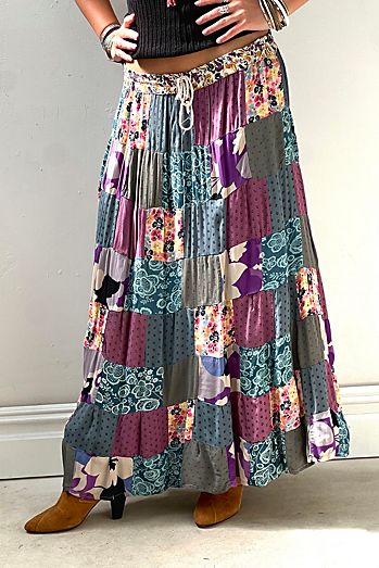 Vintage Patchwork Maxi Skirt Selected by Anna Corinna