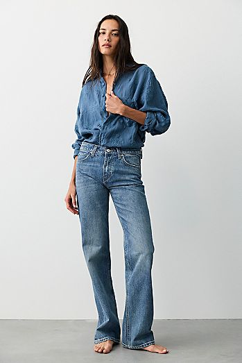We The Free Luna Mid-Rise Straight Jeans
