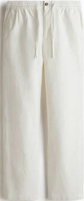 H&M Men's Regular-Fit Linen-Blend Pants