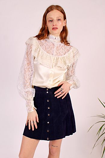 1960's Genuine Suede Snap Front Mini Skirt Selected By Wolf And Moon Vintage
