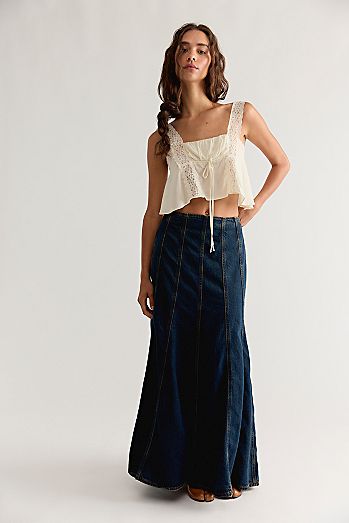 Levi's Seamed Flare Maxi Skirt