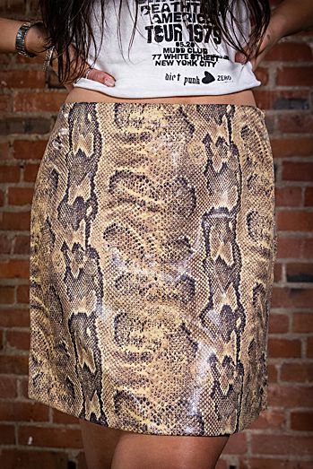 Vintage 90s Cache faux Snakeskin Skirt Selected by Black Shag Vintage