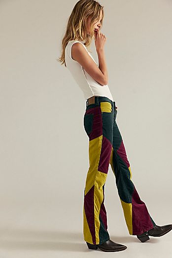 We The Free On Your Side Cord Patched Bootcut Jeans