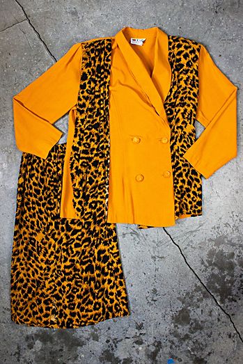 Vintage 80s Mode Sara Cheetah Print Set Selected by Black Shag Vintage