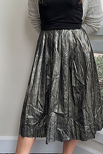Vintage Gold Wood Grain Lame Skirt Selected by KA.TL.AK