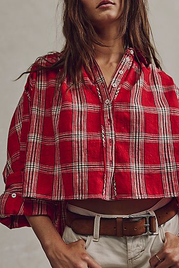 We The Free Mira Plaid Top