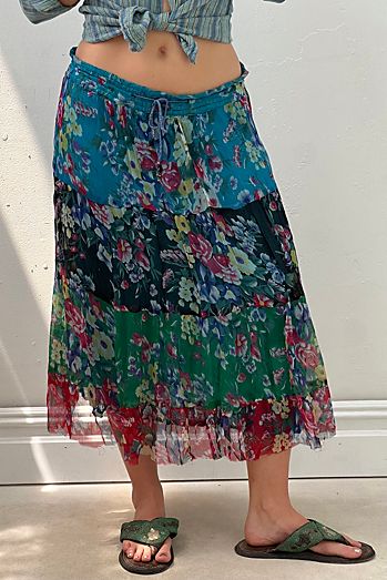 Vintage Chiffon Tiered Skirt Selected by Anna Corinna