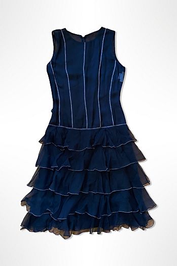 1990s Oscar De La Renta Ruffle Midi Dress Selected By Ritual Vintage