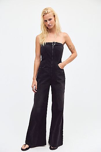 OneTeaspoon Dark Angel Strapless Jumpsuit