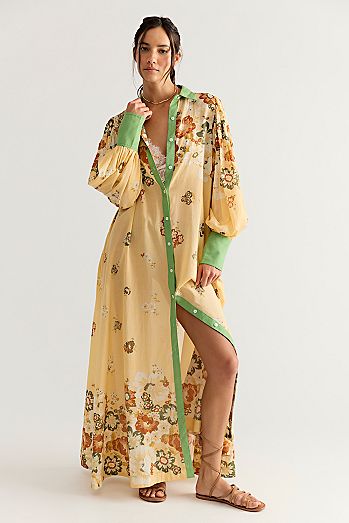 Bohemian Traders Blair Billow Maxi Shirtdress