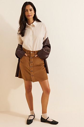 Levi's Retro Button-Front Corduroy Mini Skirt