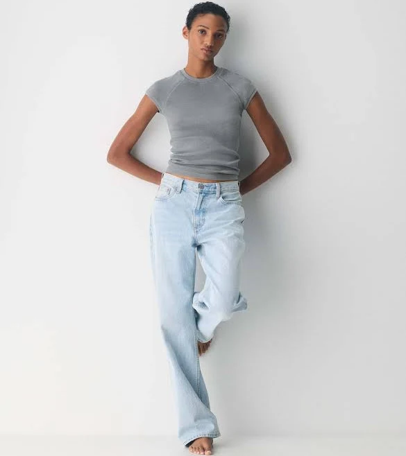 Aritzia Women's Homestretch Rib Cassette Capsleeve T-Shirt