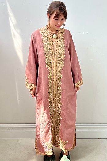 Vintage Embelished Blush Maxi Tunic Selected by Anna Corinna