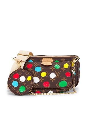 FWRD Renew Louis Vuitton X Yayoi Kusama Painted Dots Monogram Multi Pochette Accessoires Shoulder Bag