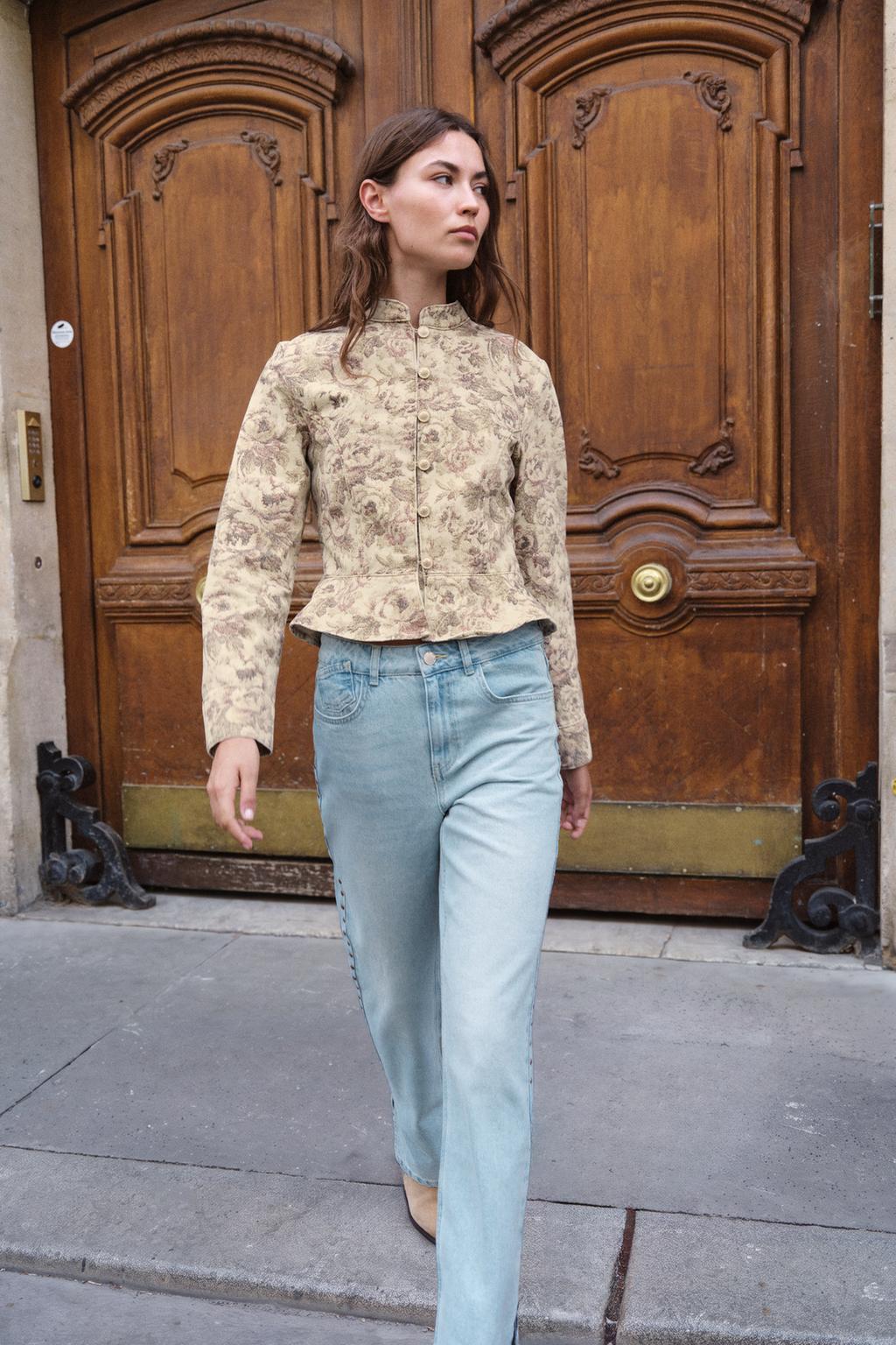 Z1975 FLORAL PRINT DENIM JACKET