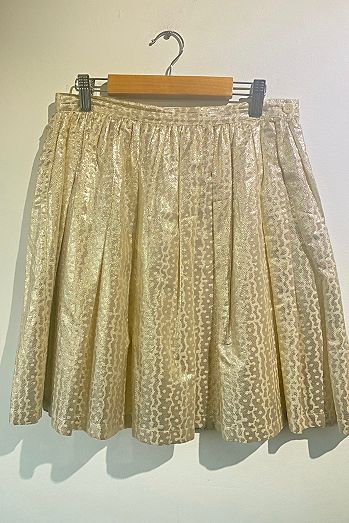 Band of Outsiders Gold Lamé Mini Skirt Selected by The Curatorial Dept.