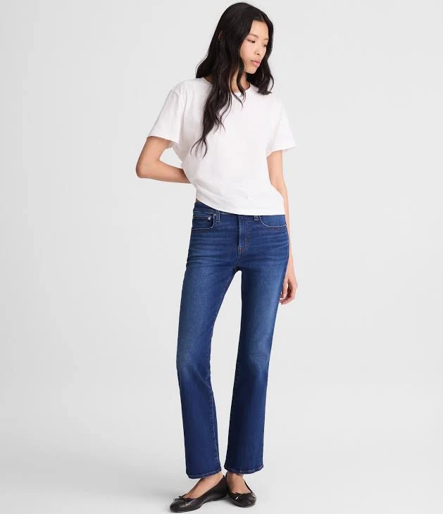 Women's Madewell The Stretch Flare Crop Jean Coastal Blue Jeans