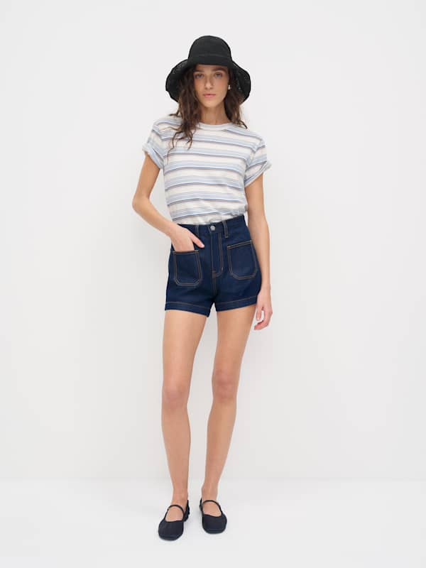 Alyssa Stretch High Rise 3.5” Jean Shorts