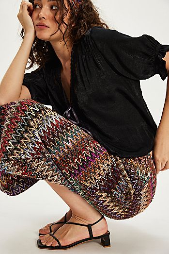 Anna Sui Asymmetrical Knit Skirt