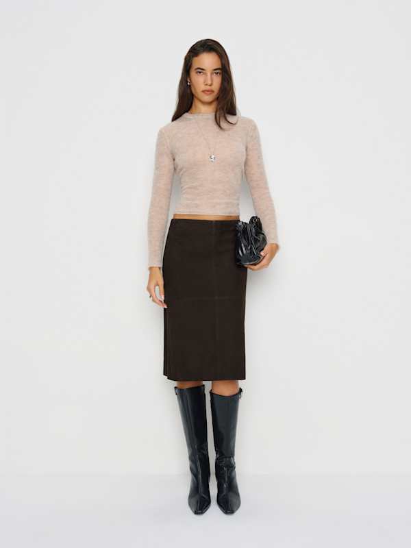 Veda Barrow Leather Low Waist Skirt