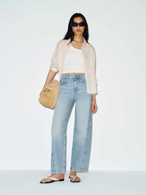 Tyler Mid Rise Barrel Jeans