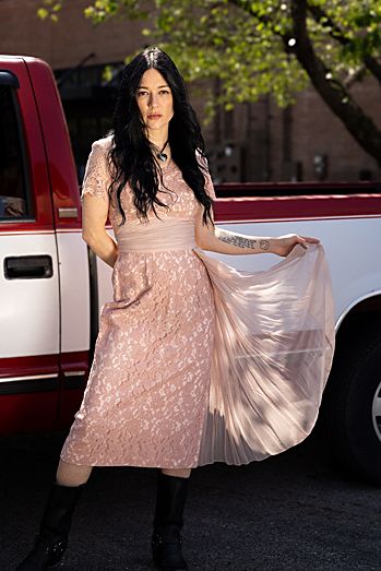 Vintage 1940s Pink Lace Party Dress Selected by Black Shag Vintage