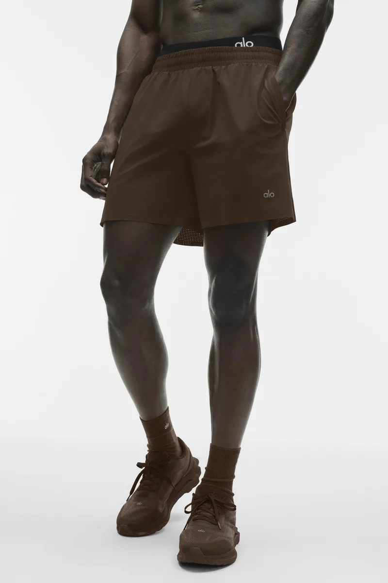 5" Traction Running Short - Espresso