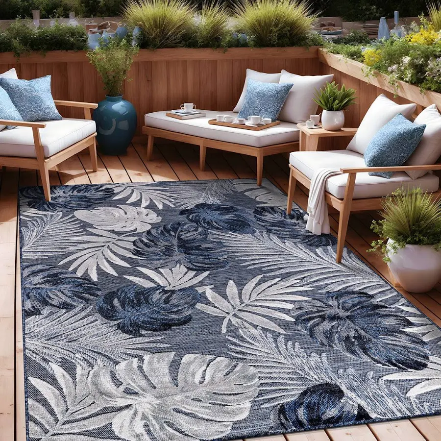 Lark Manor Chartier Machine Woven Floral Area Rug