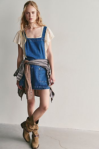 We The Free Beau Apron Denim Skirtall
